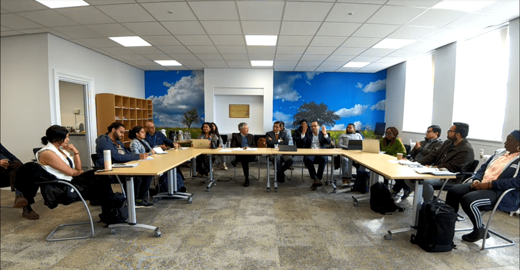 Founder Global South Network, Dr Nauman Reayat presenting on judicial leaders in uncertain times